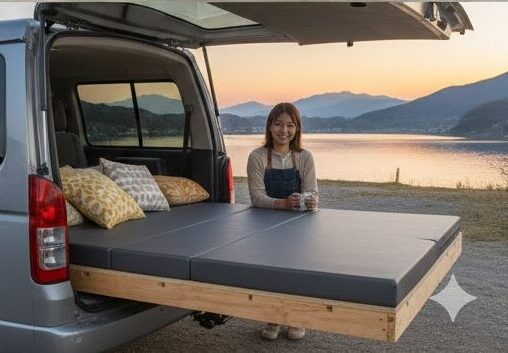 車中泊ベッドを自作して快適な天板に