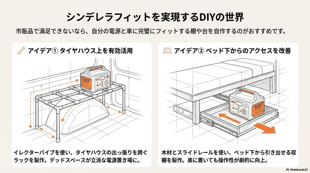 荷室やベッド下でスペース活用
